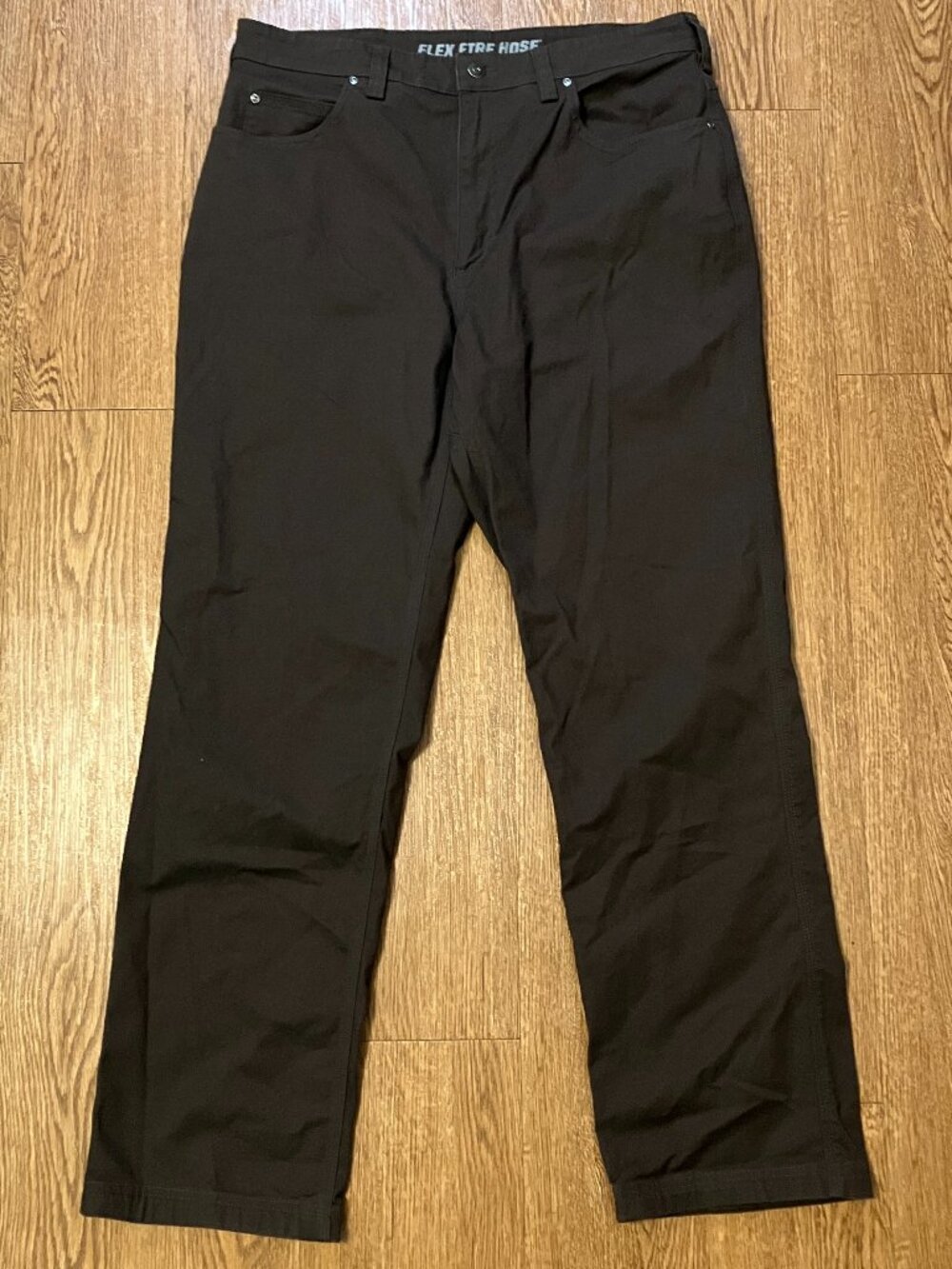 Duluth Trading Pants Mens 36x32 Brown Flex Fire Hose Canvas Work Utility Stretch